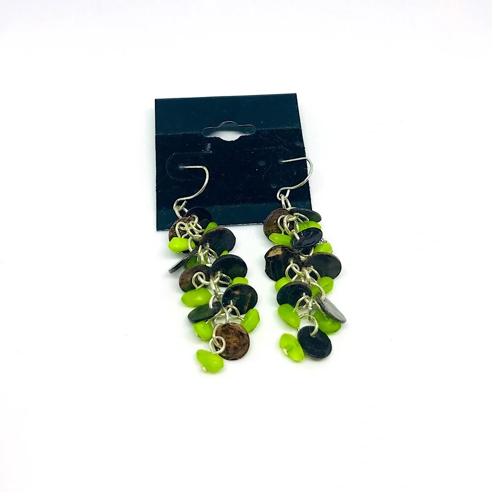 Vintage Beaded Shell Earrings